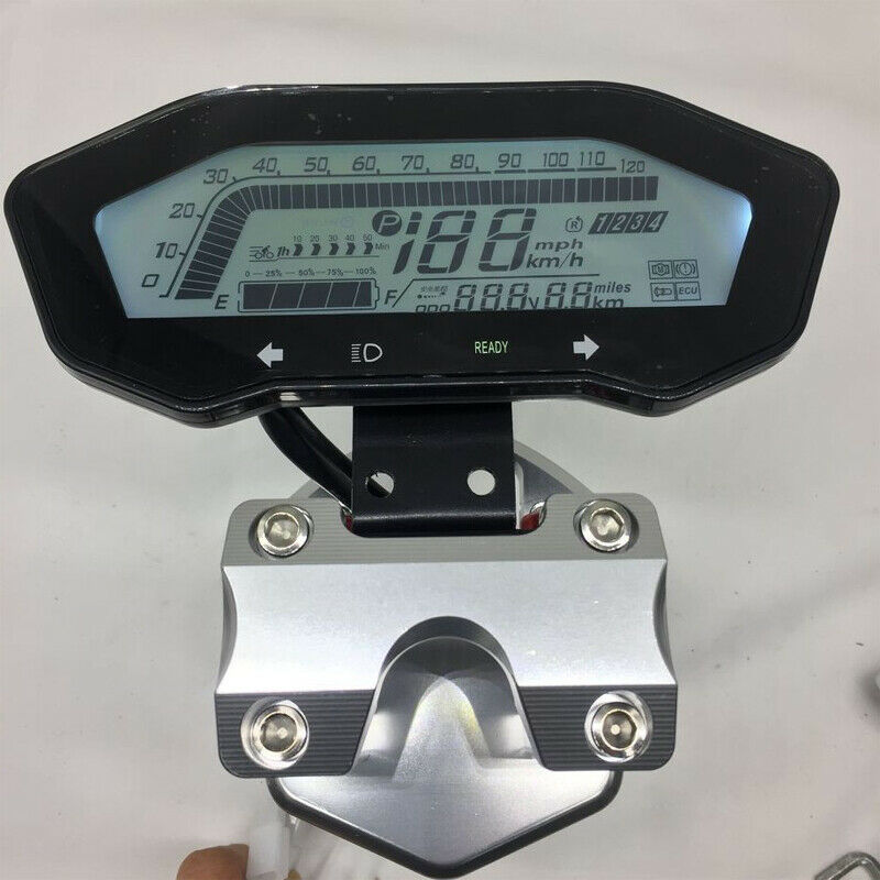 60V-72V Electric Bicycle Scooter Refit LCD Meter Odometer Speedometer w/ Bracket