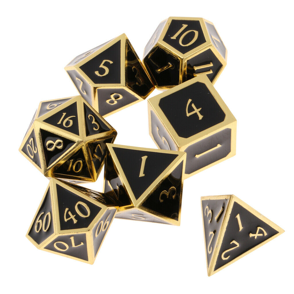 7pcs Multi-Sided D4-D20 Dice Set with Egyptian Dice Cup Shaker TRPG Game