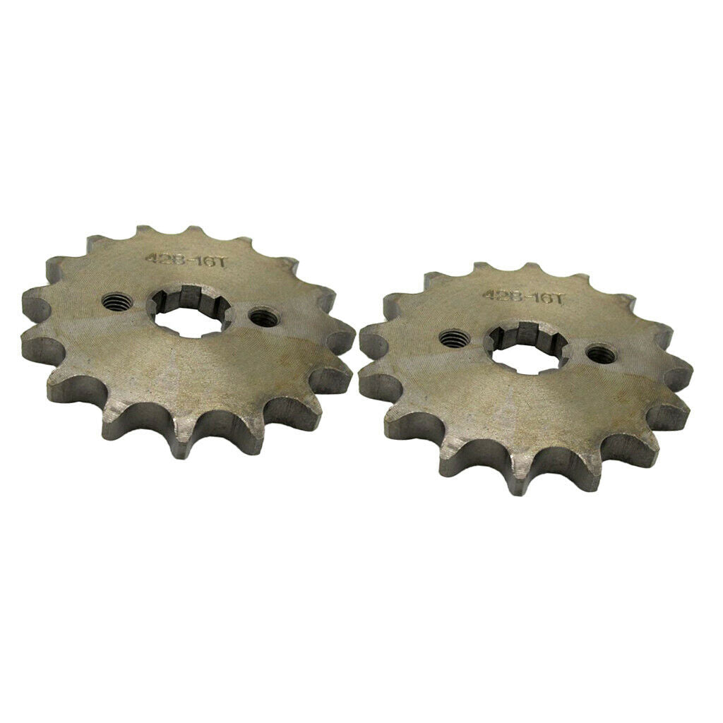 2x 16T Teeth 17mm 428 Chain Front Sprocket Cog Pit Quad Dirt Bike ATV Buggy