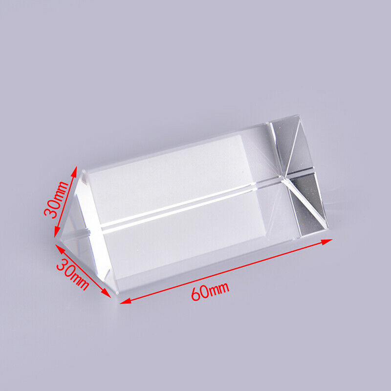 30*30*60mm Triangular Prism BK7 Optical Prisms Glass Physics Teaching Ref.l8