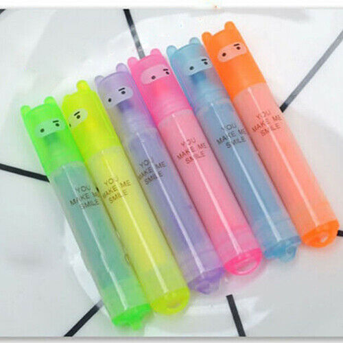 6Pcs Mini 6 Colors Highlighters Fluorescence Marker Pens Office School Supplies