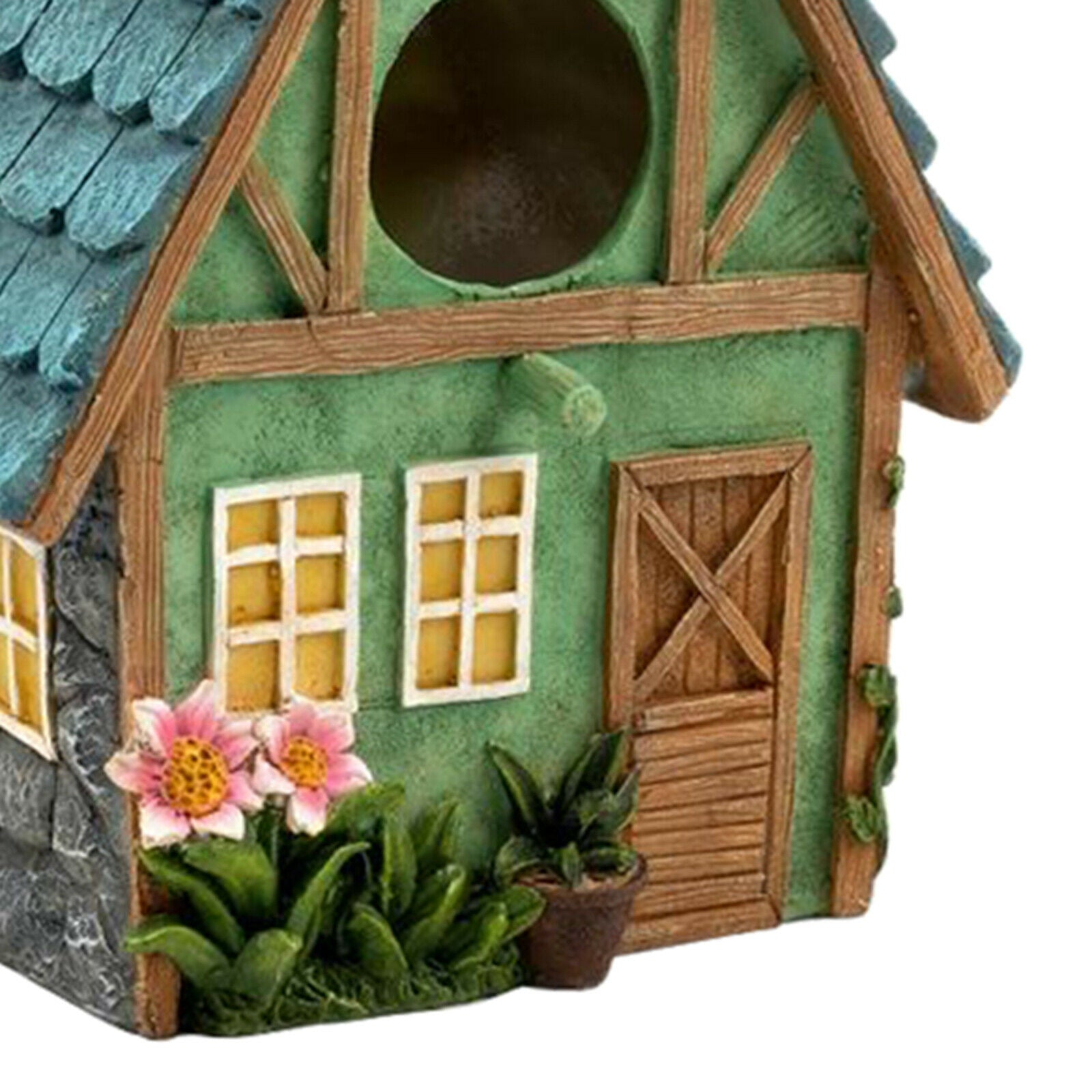 Hand-Painted Hanging Birdhouse Garden Cottages Bird House Outdoor for Small Bird