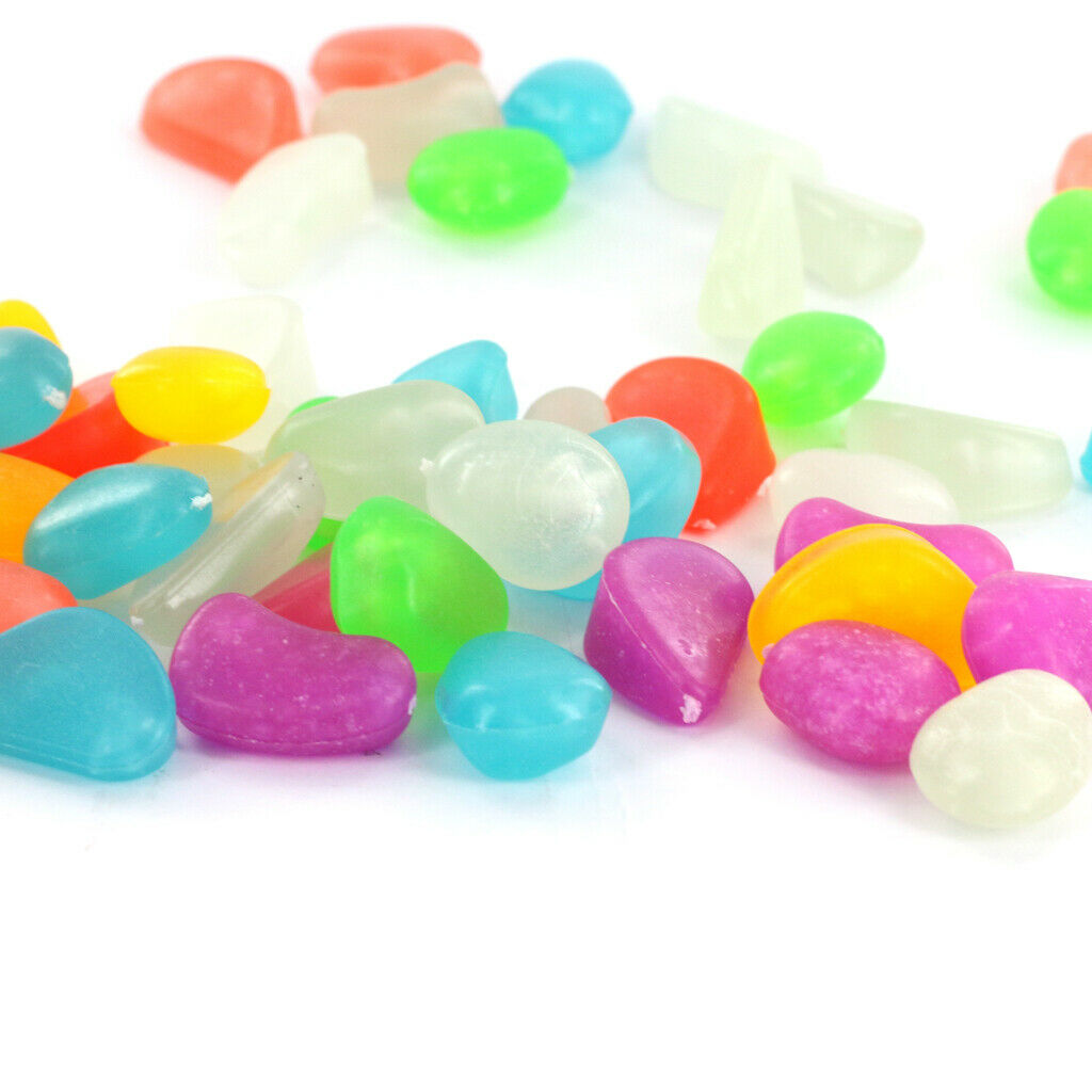 50x Glow Stones Luminous Pebbles Riverstones Fish Tank Aquarium Decoration