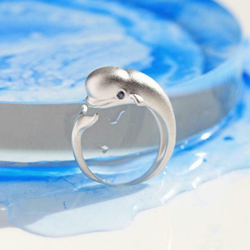 Cute Whale Rings for Women Girls Dainty Open Expandable Adjustable Jewelry