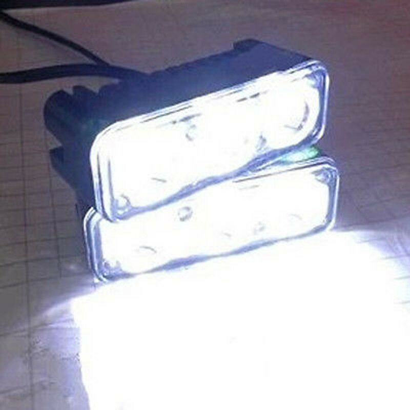 2x 3 LED White High Power Car DRL Daytime Running Light Fog Lamp Universal 12V