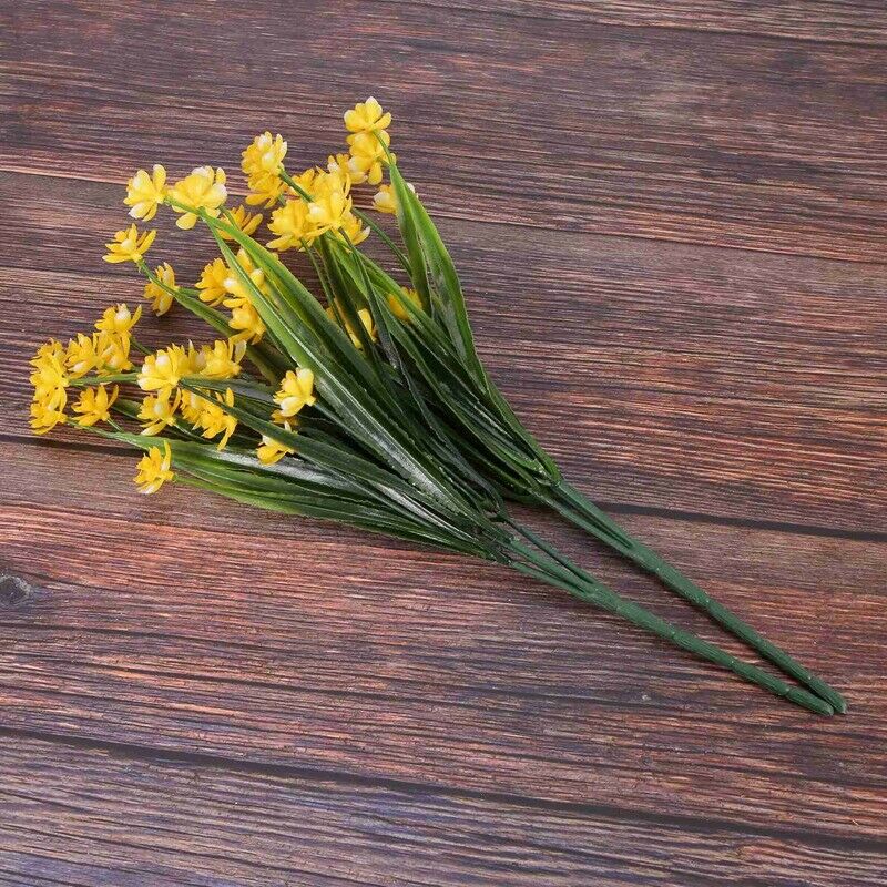 8Pcs Artificial Flowers Outdoor Uv Resistant Plants, 8 Branches Faux Plastic GE4