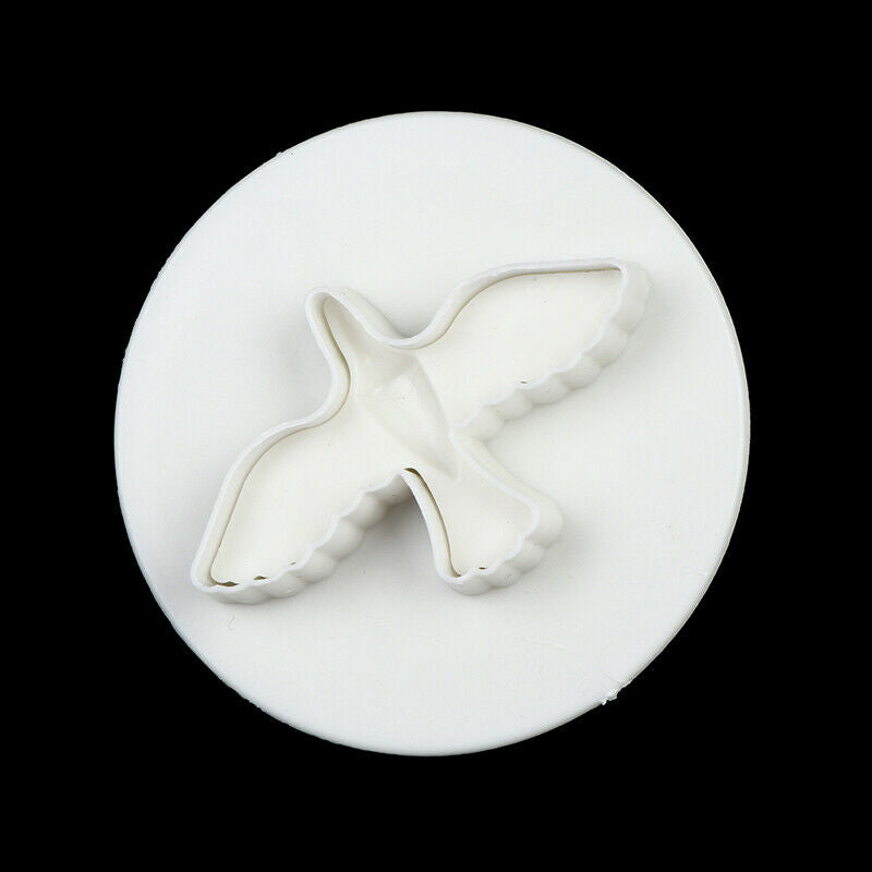 3pcs /set Dove Shape Cake Decorating Fondant Lacing Plunger Cutters Tools MoFCA