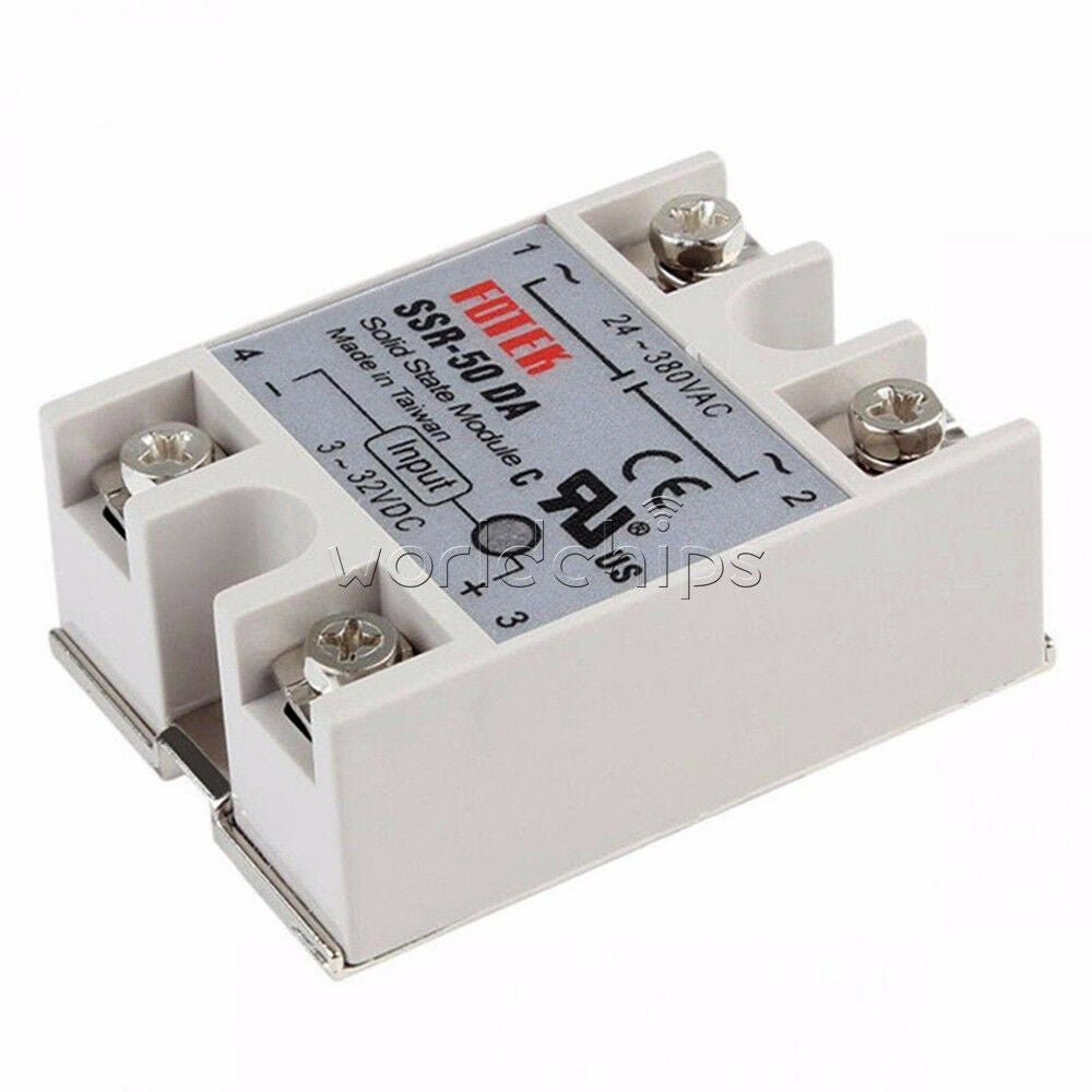 SSR-50DA 3V~32V DC to AC 24V~380V 50A 250V Solid State Relay Module 3~25mA LED