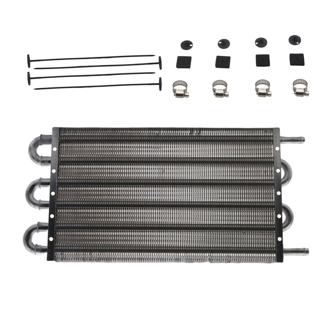 6 Row Car Radiator Remote Aluminum Transmission Oil Cooler + Hose