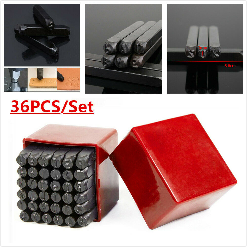 36pcs Letter Number Metal Stamp Punch Set Tool Die Marker Woodcraft 5MM A-Z 0-9