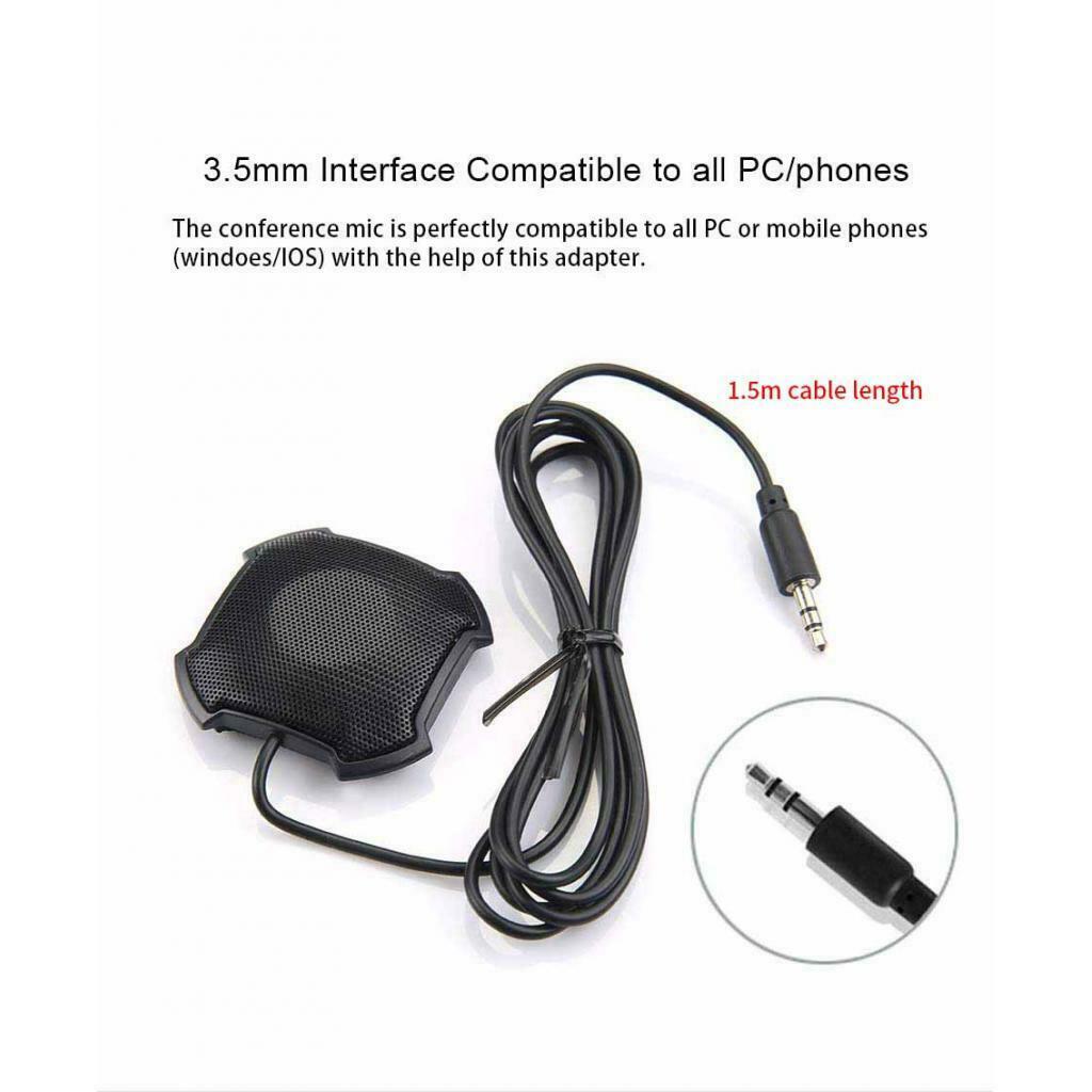 Omnidirectional Condenser Microphone 3.5mm Plug Desktop Surface Mounted for