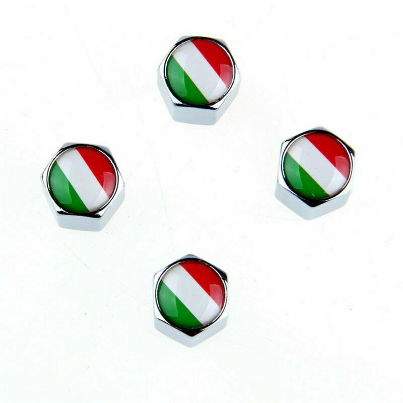 4PCS Italian flag Tire Wheel Rims Stem Air Valve Caps Tyre Cover Car Truck Bike