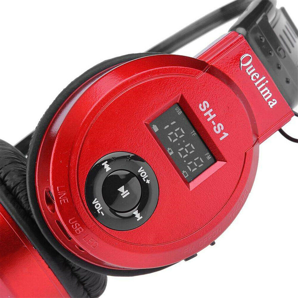 Universal Headset Wireless Sport Gym Headphones Earphone With Screen Red