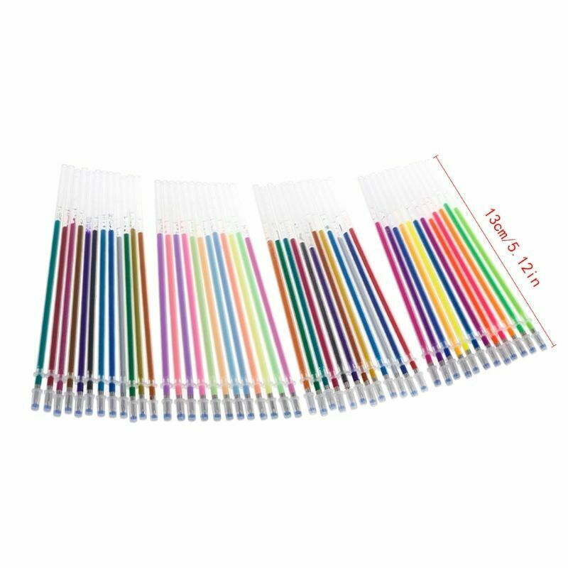 48Colors 0.38mm Gel Ink Pen Refills for Glitter Metallic Neon Pastel Stationery