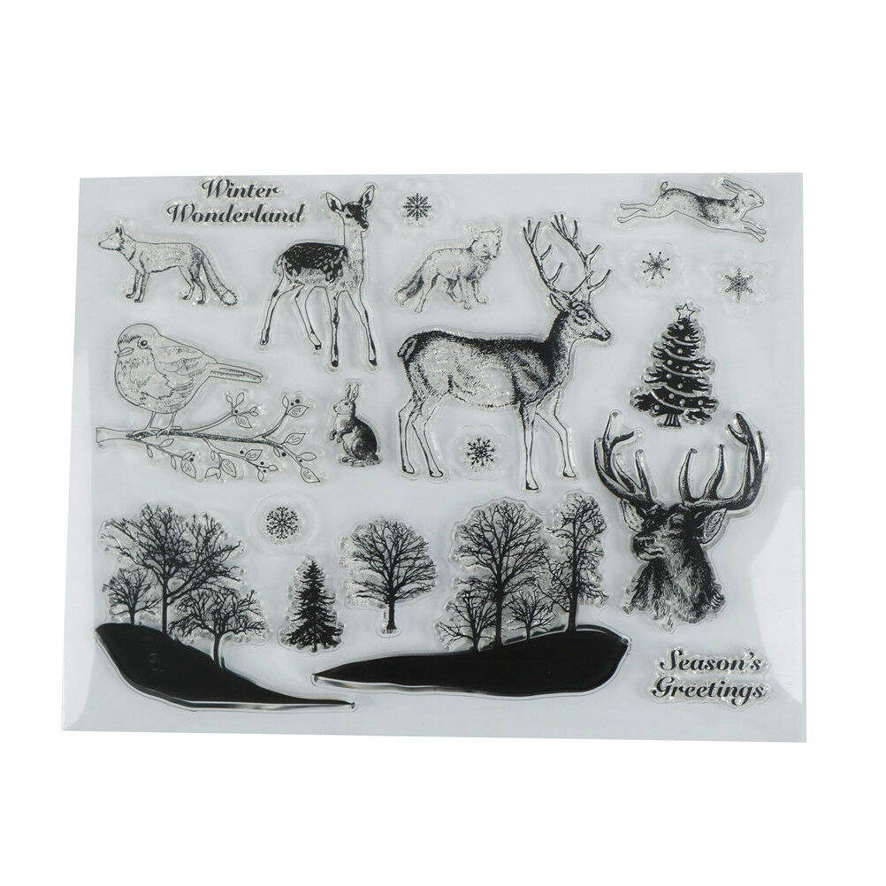 Lovely Xmas theme animals clear stamps scrapbooking album card decor craf.l8