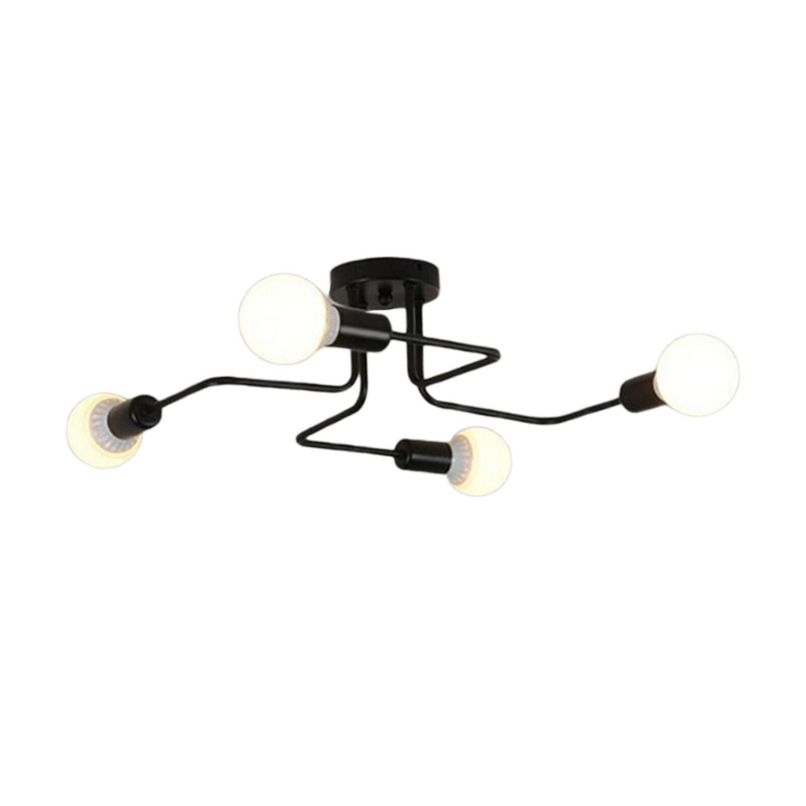 2X Ceiling Light  Retro Wrought Iron Large Black Chandelier Ceiling Lamp 4-Head