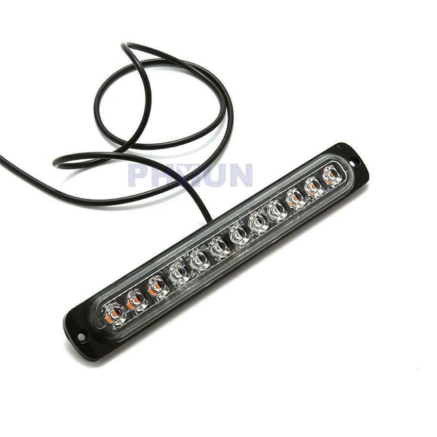 2PCS Amber Light LED Strobe Flashing Warning Lights Tow Truck Van Signal Lamp