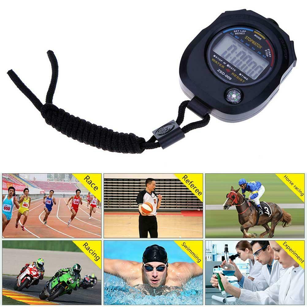 Waterproof LCD Digital Stopwatch Timer Chronograph Counter Sport Alarm A#S