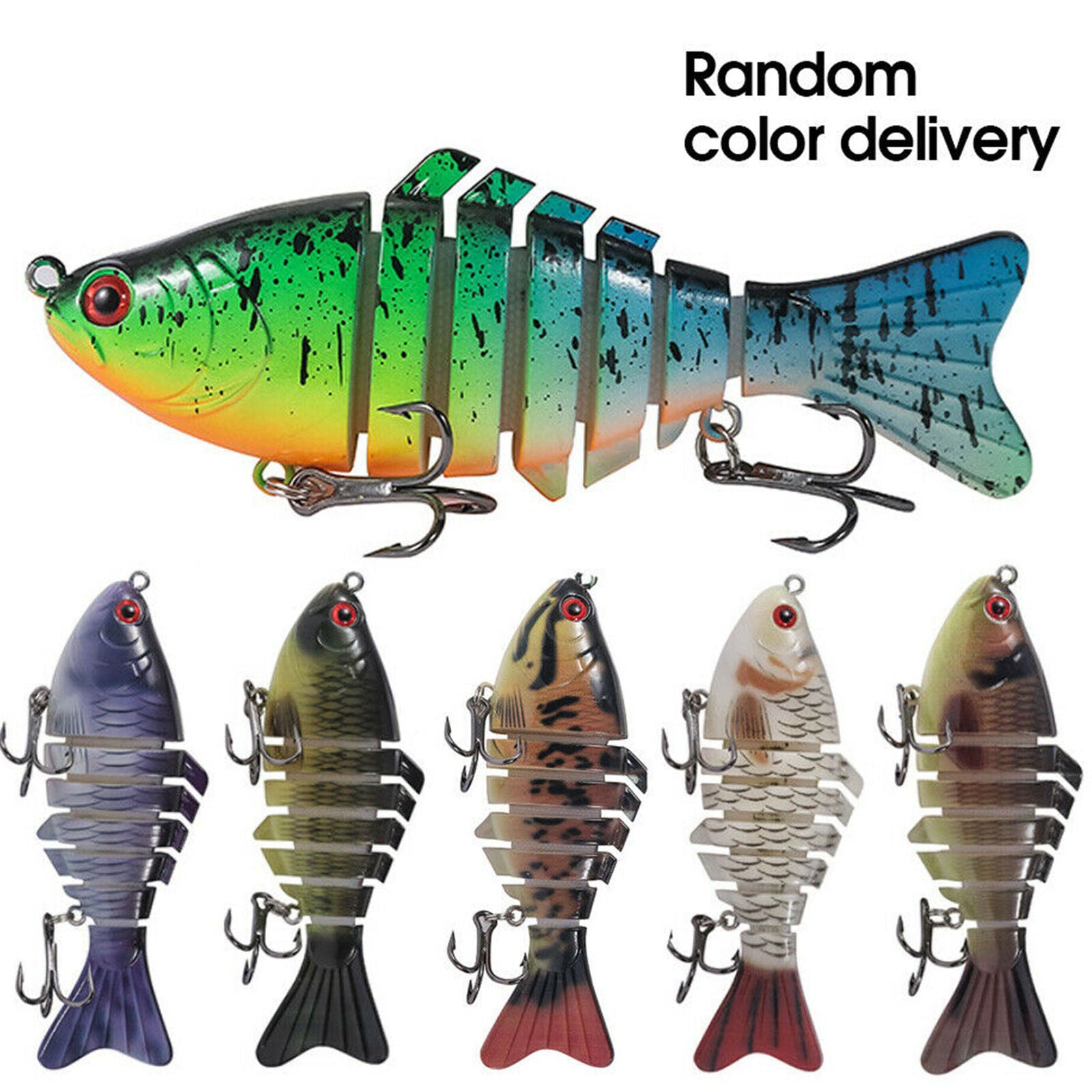 7 Segment Multi Jointed Fishing Lure Minnow Crank Baits Bass Life-like Swimbait