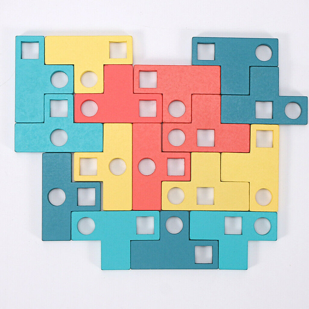 Wooden Montessori Tangram Board Blocks Shape Puzzles Brain Teaser Gifts