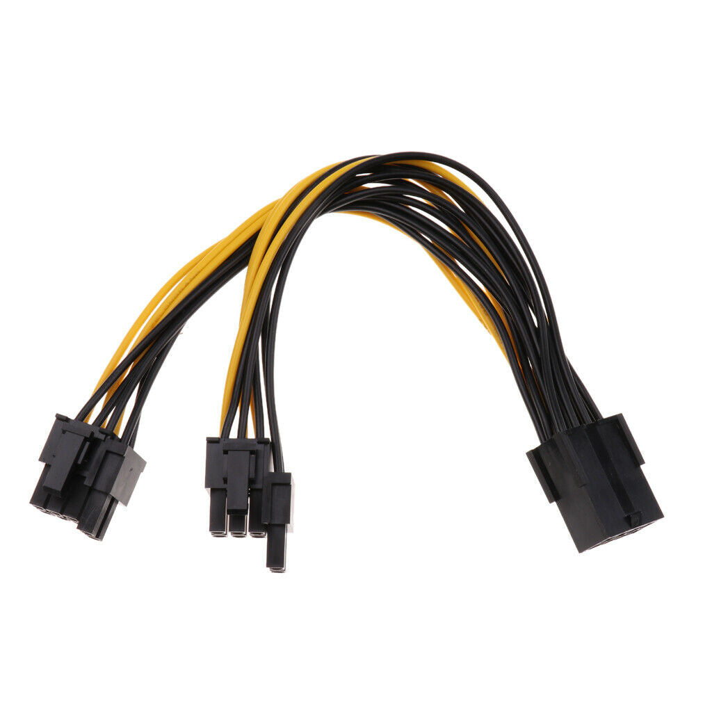 8-pin to 2x 8-pin 8 pin (6+2pin) PCIe Video Card Power Extension Cable