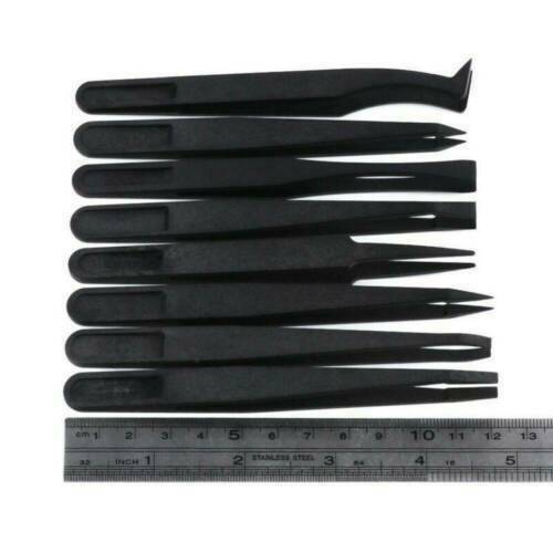 Useful 8PCS Tweezer ESD Anti-static Tweezers Maintenance Repair Plastic Tool Kit