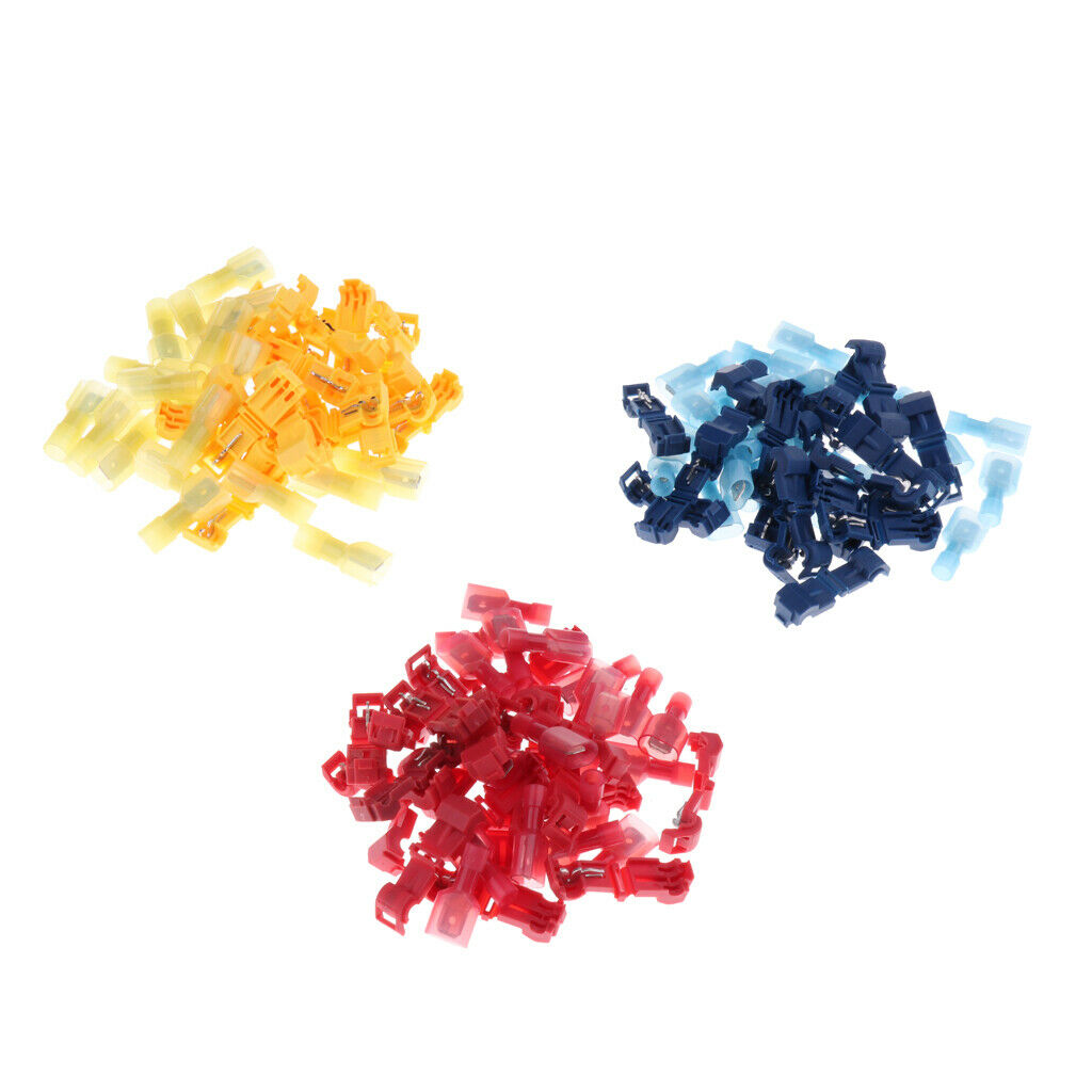 60 Pieces T-Tap Wire splice Connectors with Fully Insulated Male Terminals