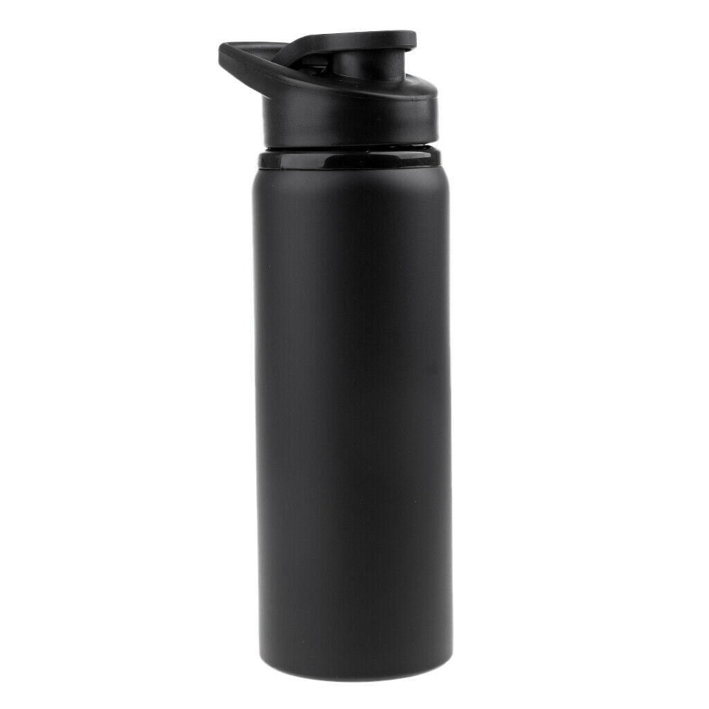 Portable 700ml Outdoor Sport Cycling Water Bottle Stainless Steel Cup Black