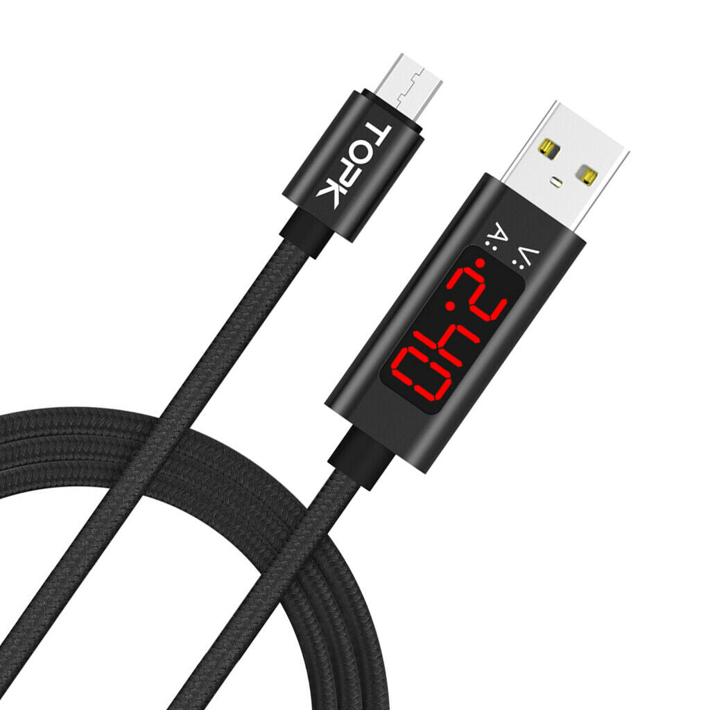 Fast Charging Smart Voltage/Current USB Cable 39inch for Android Phone Black