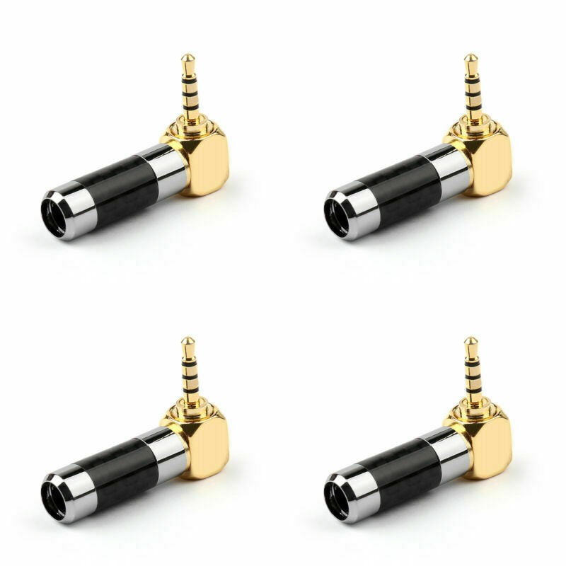 4X 2.5mm 4 Pole Audio Plug Angel TRRS Rhodium-Plated Carbon Fiber AT2