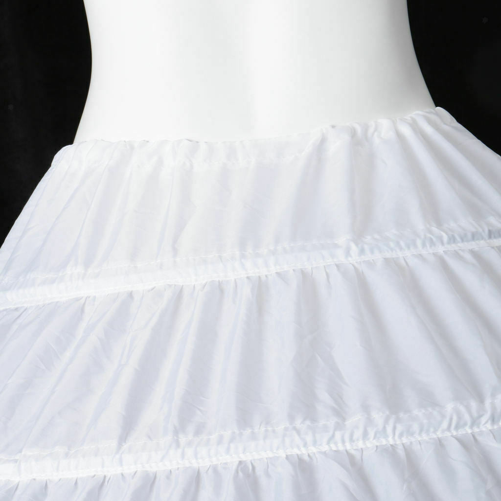 3X White Long 6 Hoop Petticoat Extra Full Wedding Ball Crinoline