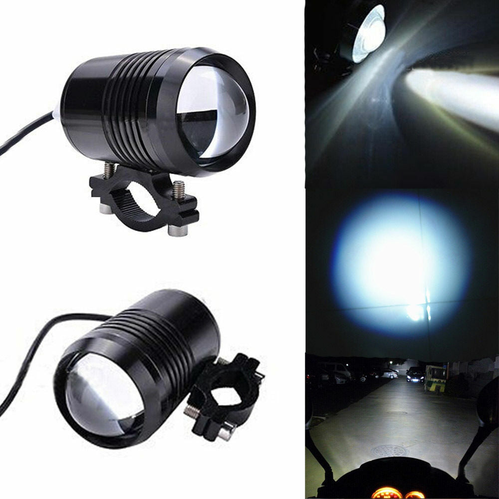 2x  U1 Lens LED Motorcycle Headlight Driving Fog Light Spot Lamp