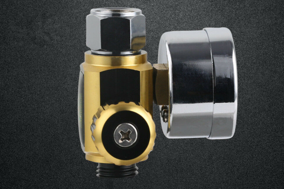 1/4" ADJUSTABLE AIR PRESSURE REGULATOR DIAL GAUGE HVLP SPRAY PAINT GUN AIR TOOLS