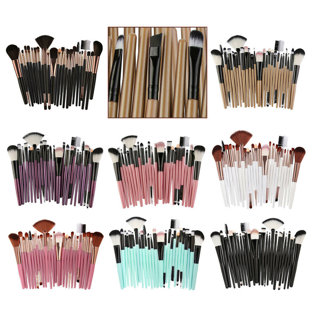 25 Pieces Soft Makeup Cosmetics Brushes Set Stippling Blending Mascara Brush