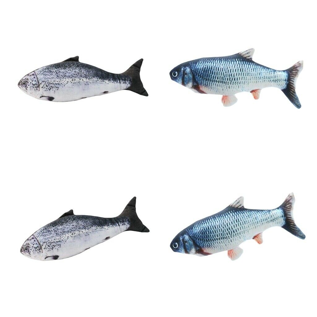 4 Packs Cat Electric Fish Interactive Toys Cat Kicker Teaser Toys For Cat