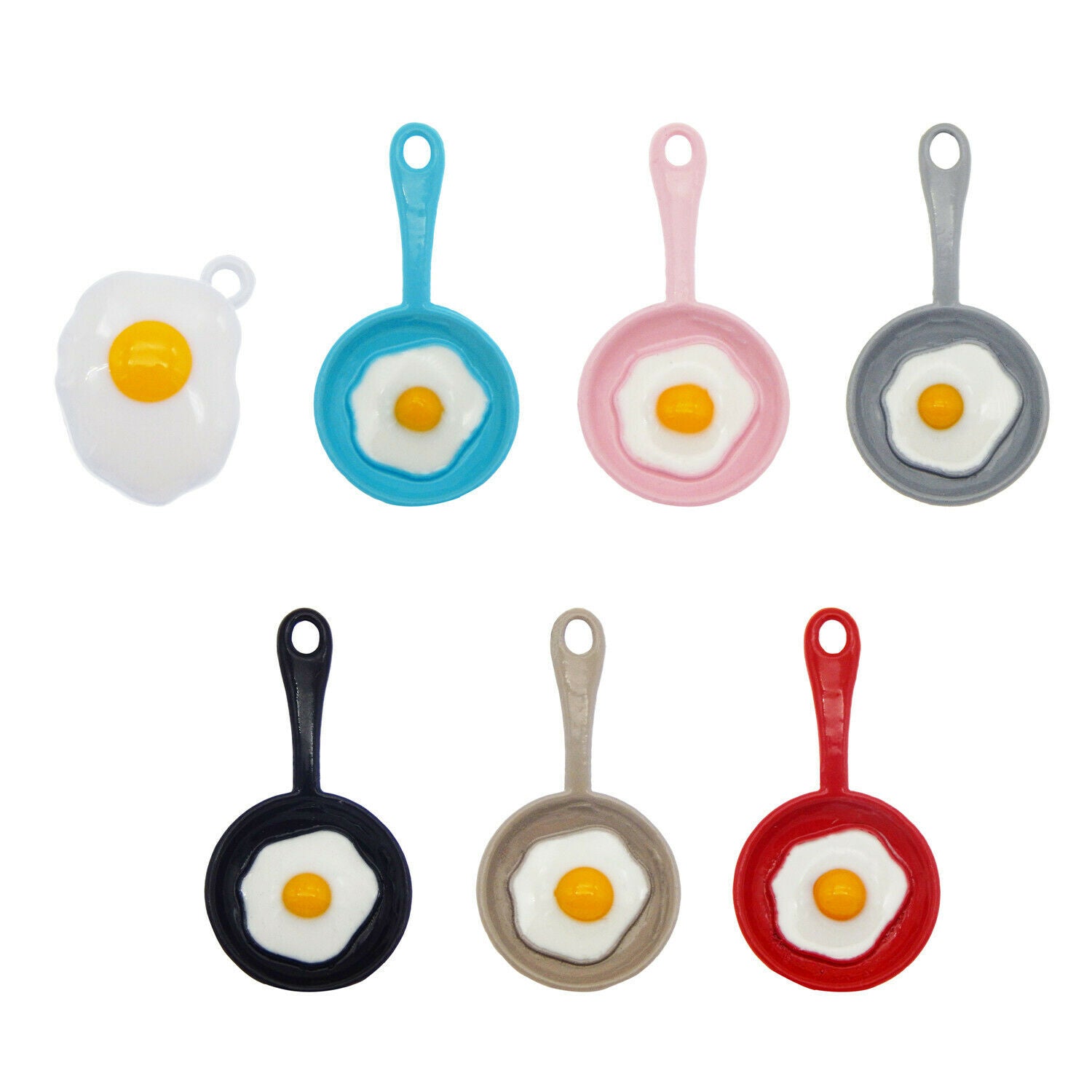 Wholesale Enamel Plated Frying Pan Fried Egg Pendant Charms Findings 14pcs/Pack