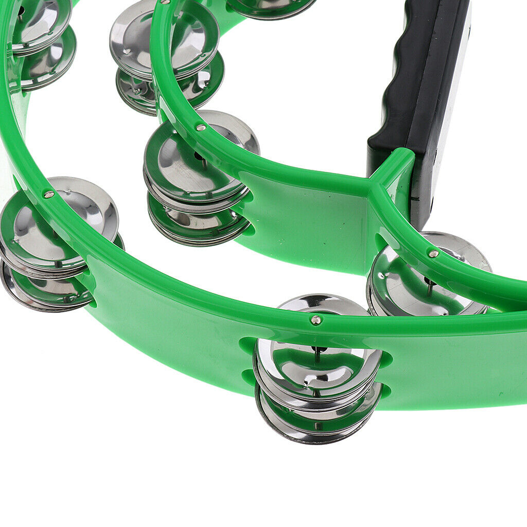 1 Piece Music Rattle Tambourine Handbell Shaker Musical Precussion Green