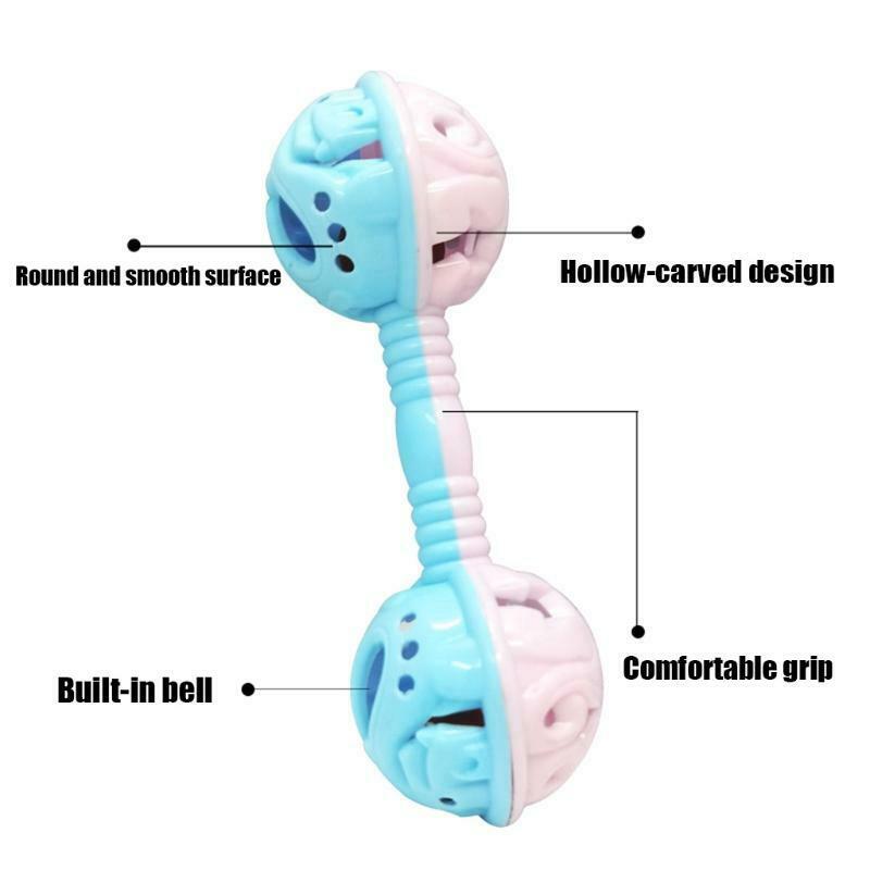 3 Pcs Double Head Baby Rattles Hands Shake Bell Toys Double-headed Rattle Shaker
