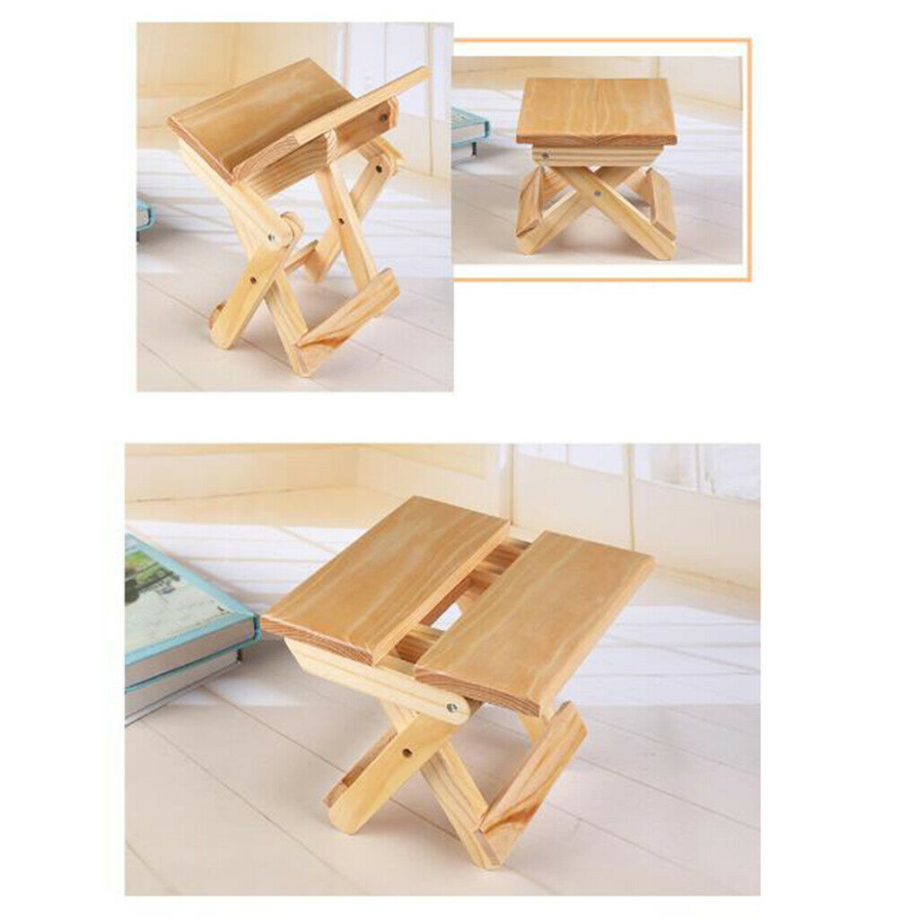 Wooden Stool Lightweight Small Chair Seat for Outdoor Fishing Camping Beach