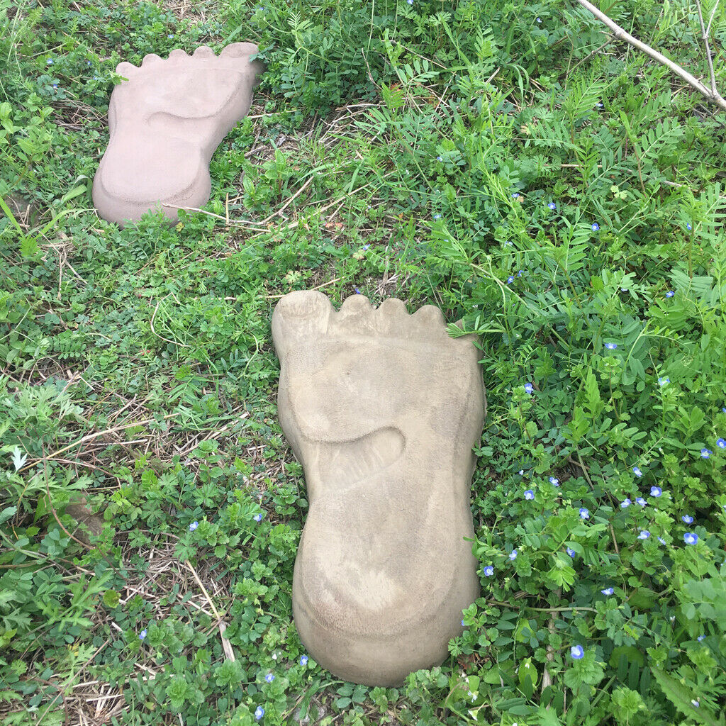 2 Pieces Simulated Foot Print Stepping Stone Garden Paving Mould - For Garden