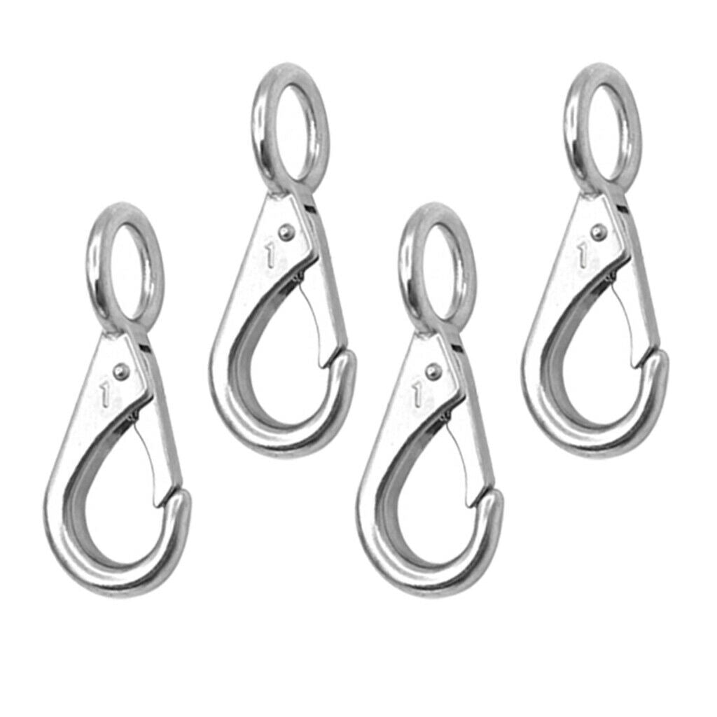 4pcs Marine Grade 316 Stainless Steel Spring Snap Hooks 71mm