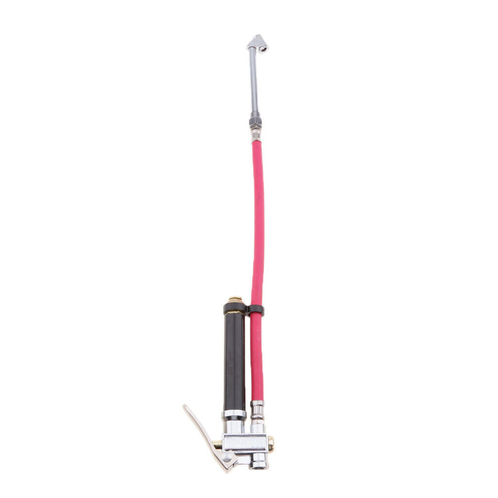 Air Tire Pressure Filler Fill Inflator Gauge Dual Chuck 12'' Compressor Hose