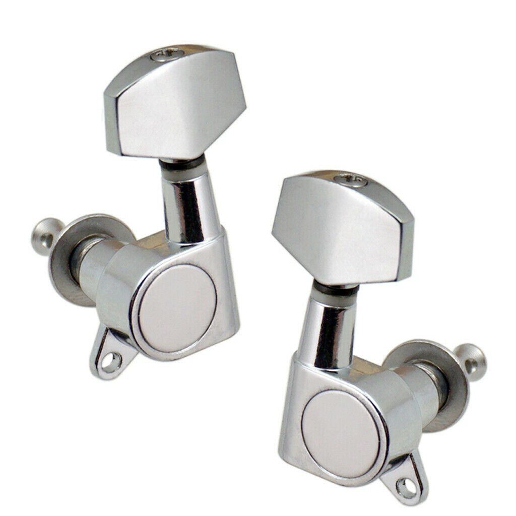 6 Pcs Chrome Sealed Guitar String Tuning Pegs Keys - 3 Left 3 Right - Guitar