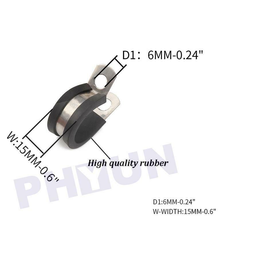 20PC 1.75" Cable Clamp Rubber Cushioned Insulated Clamp Metal Clamp Tube Holder