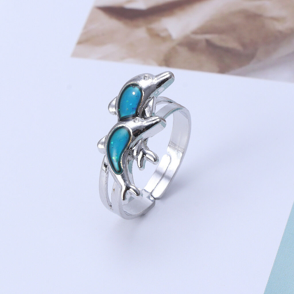 Jump Dolphin Color Change Mood Ring Feeling EmotionTemperature Rings Women