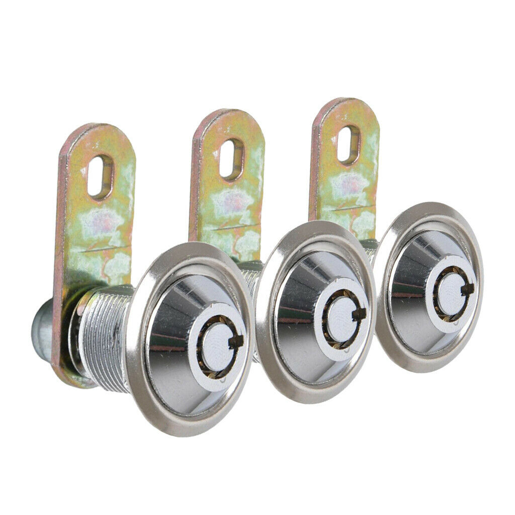 2 Pieces 1-1/8 Tubular Cam Lock w/ 2Key for Cabinet Toolbox RV Mailbox