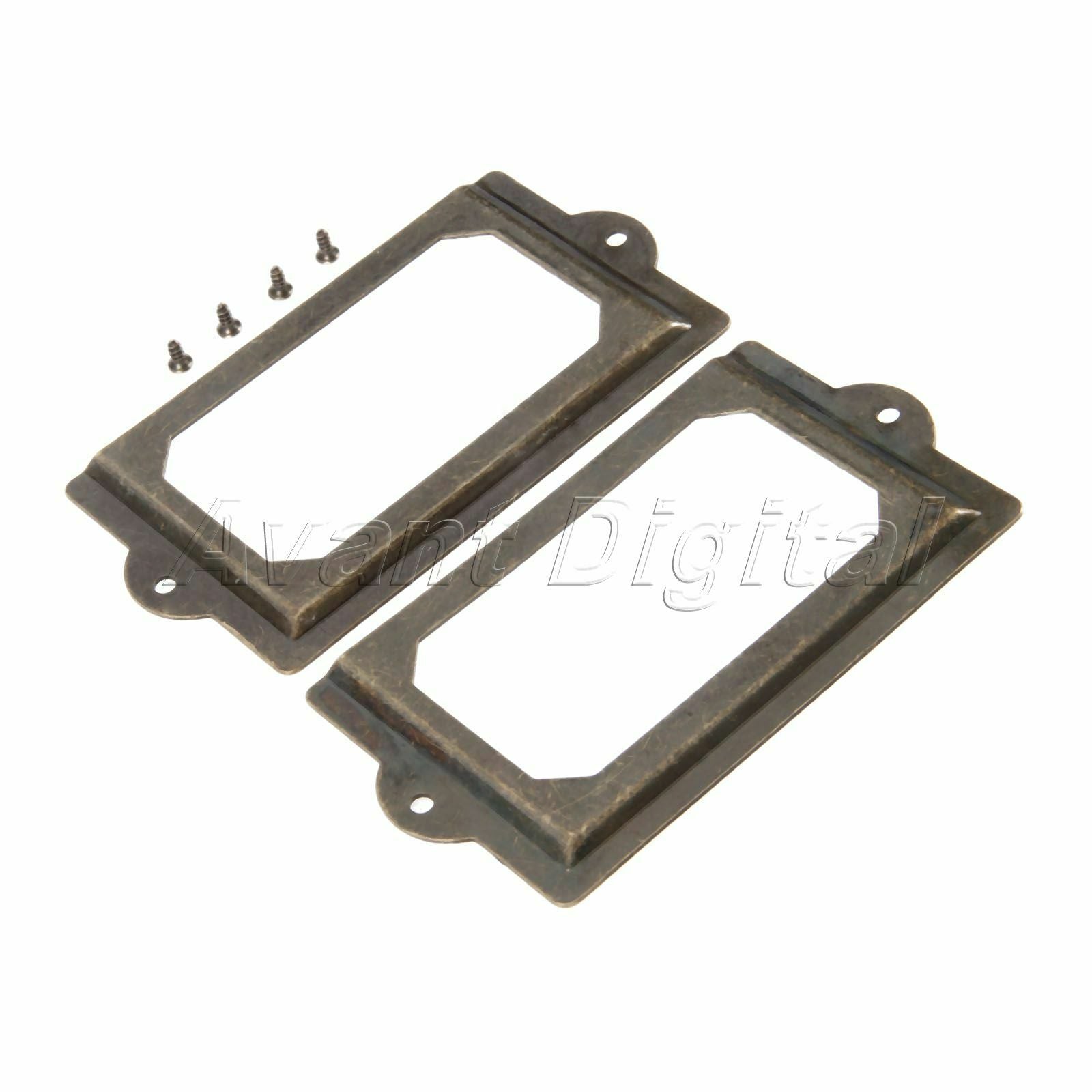 Furniture Hardware Cabinet Drawer Box Label Pull File Frame Name Card Holder 2X