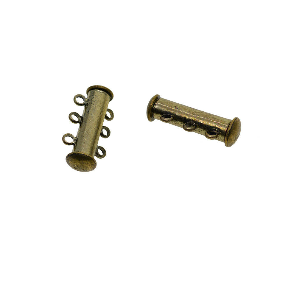 10Pcs Multi Strand Slide Magnetic Tube Clasps For Necklace Bracelets Bronze