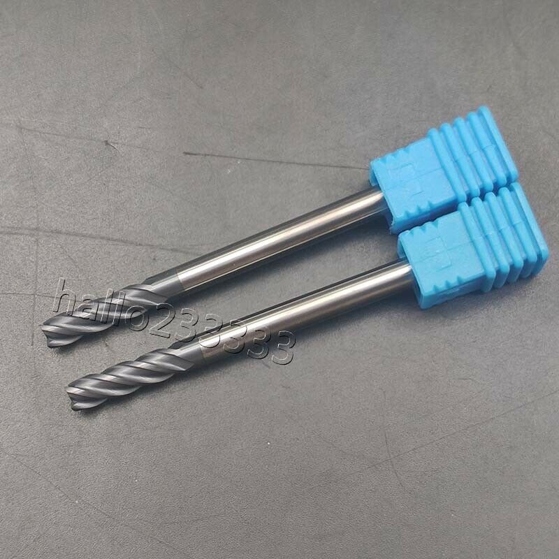 3PCS 5mm 4 Flute Milling Cutter End Mill Tungsten Carbide 75mm Shank HRC45-50