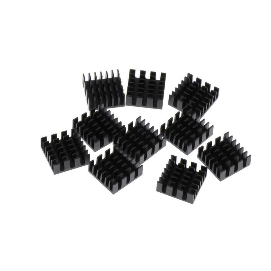 10 Pieces Aluminum Radiators Heat Sinks 14x14x6mm + Pre-applied Thermal Tape